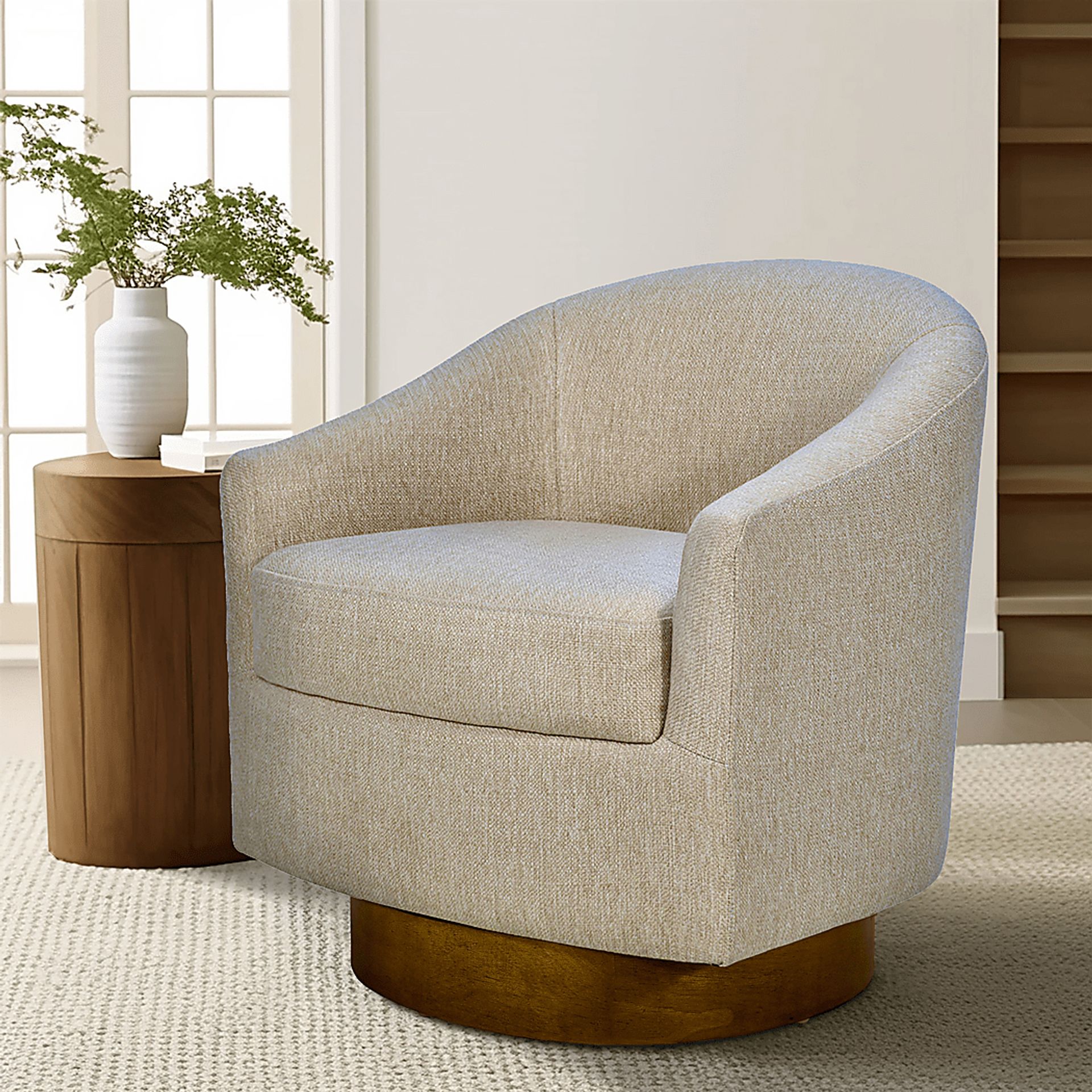 Beback Brown Swivel Accent Chair - Image 2