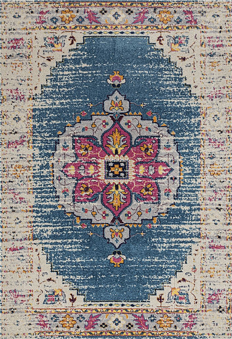 Becabe Turquoise/Pink 5'3 x 7'6 Rug