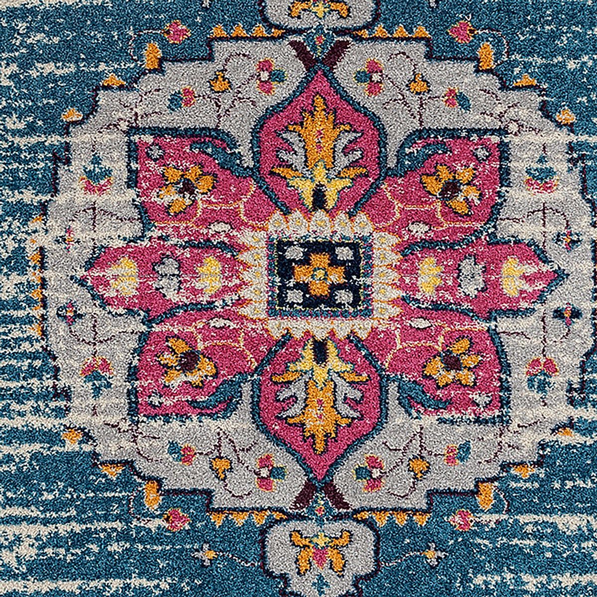 Becabe Pink,Turquoise Blue,Pink Rugs | Rooms to Go