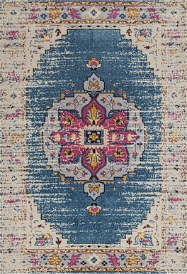 Becabe Turquoise/Pink 7'6 x 9'6 Rug