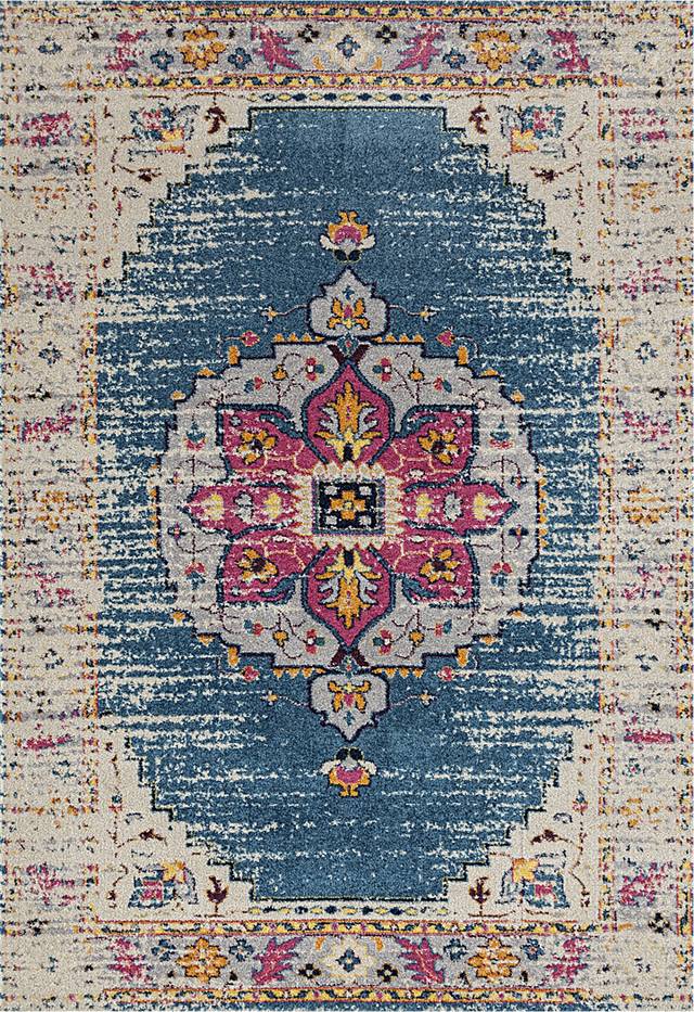 Becabe Turquoise/Pink 7'6 x 9'6 Rug - Thumbnail - Image 1