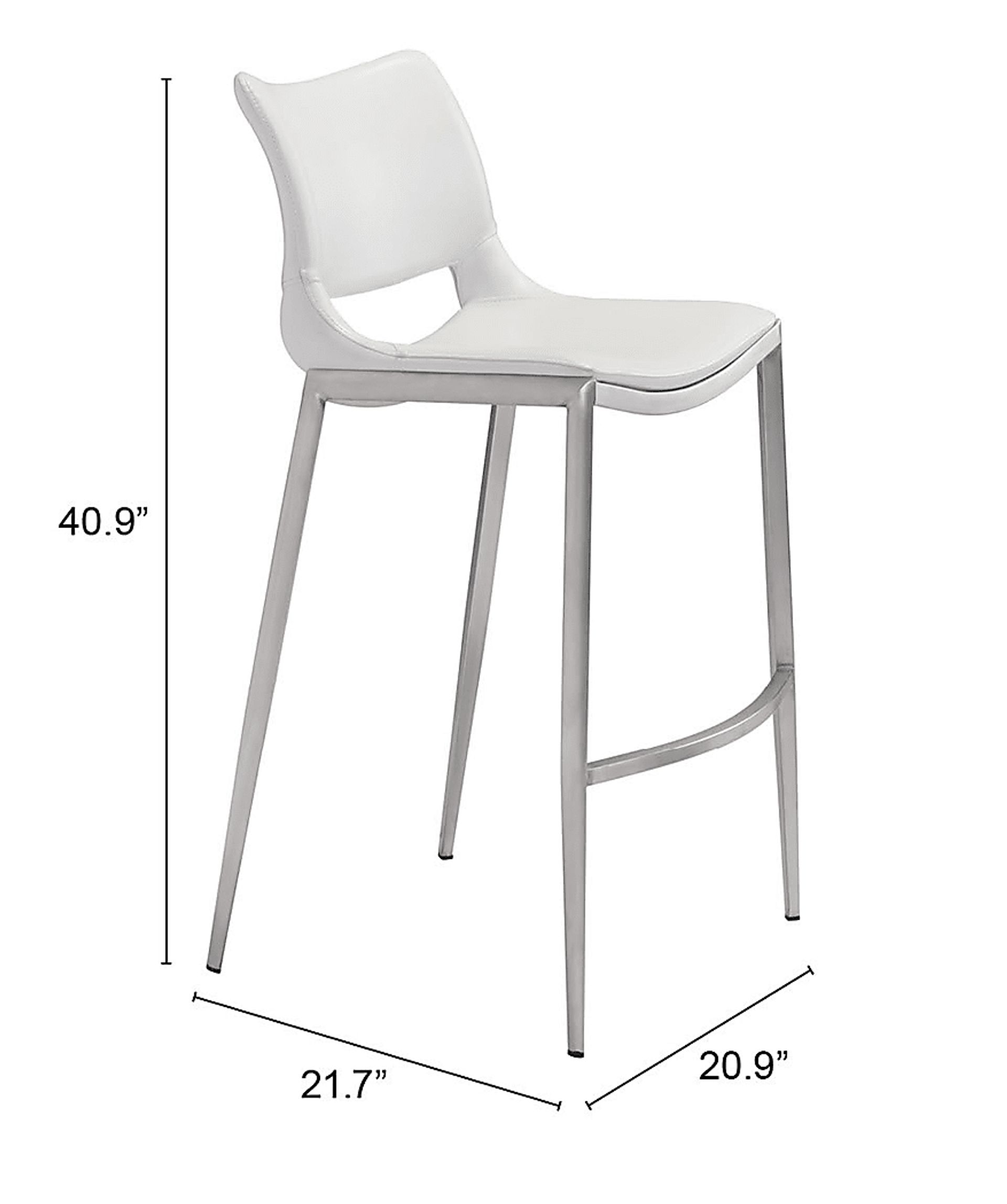 Becher White Barstool, Set of 2 - Image 9