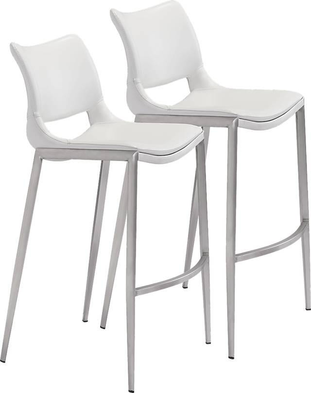Becher White Barstool, Set of 2 - Thumbnail - Image 1