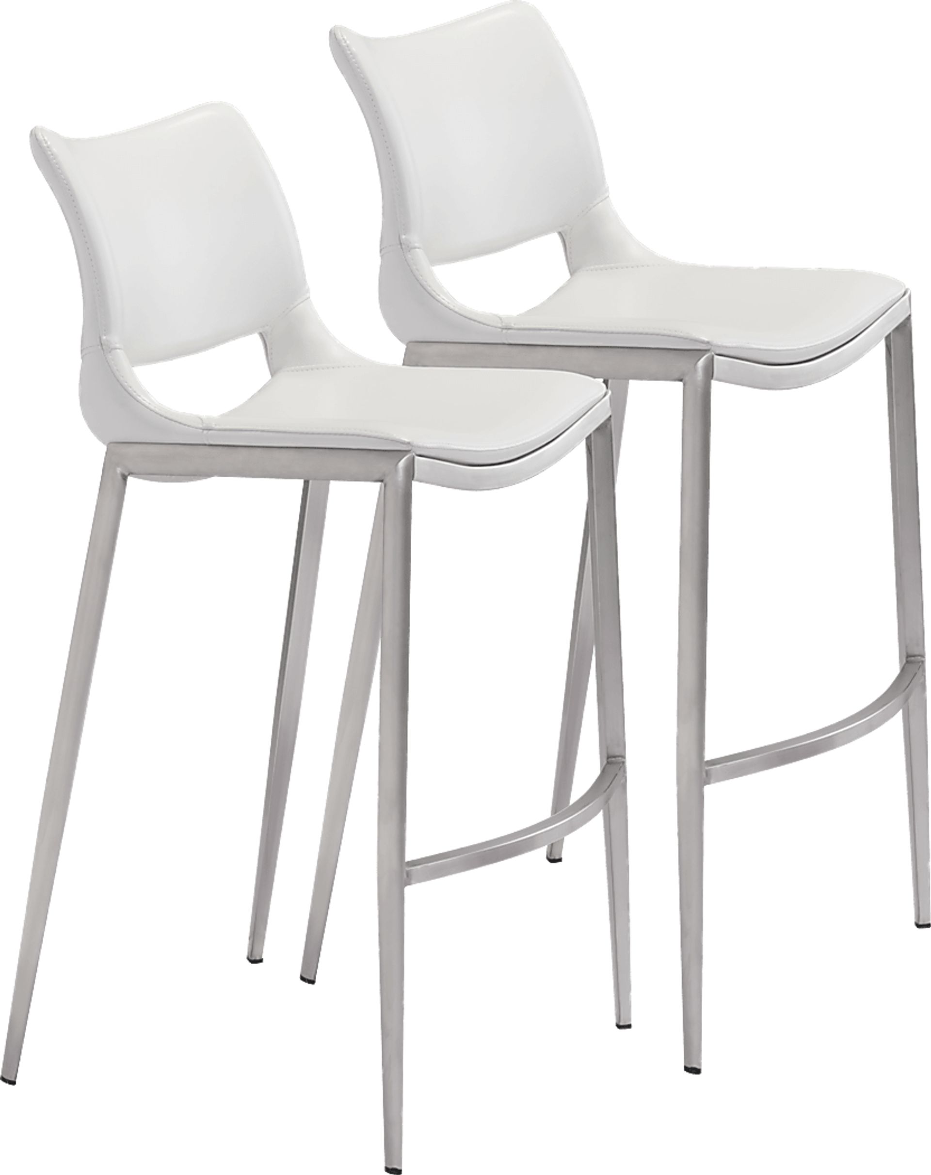 Becher White Barstool, Set of 2 - Image 1