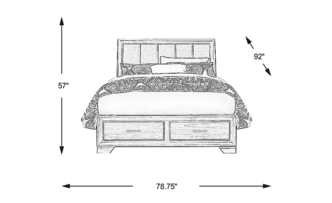 Beckwood Gray 3 Pc King Sleigh Bed with Storage