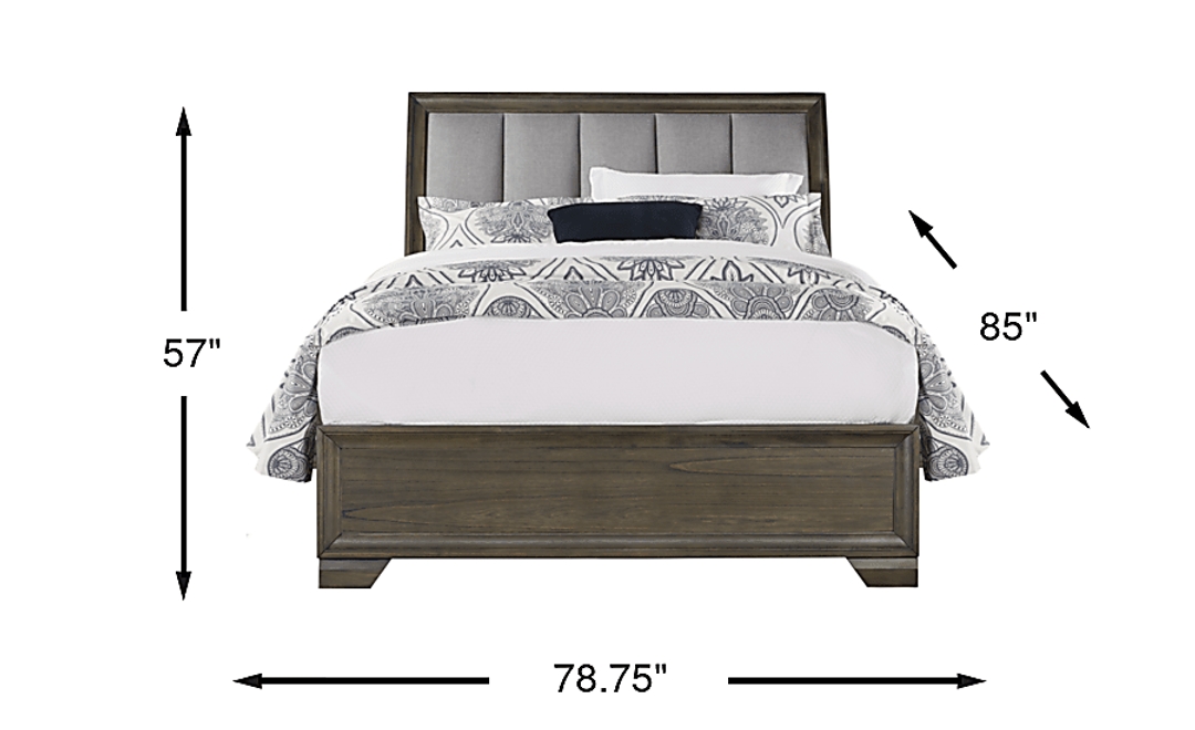 Beckwood Gray 3 Pc King Upholstered Sleigh Bed