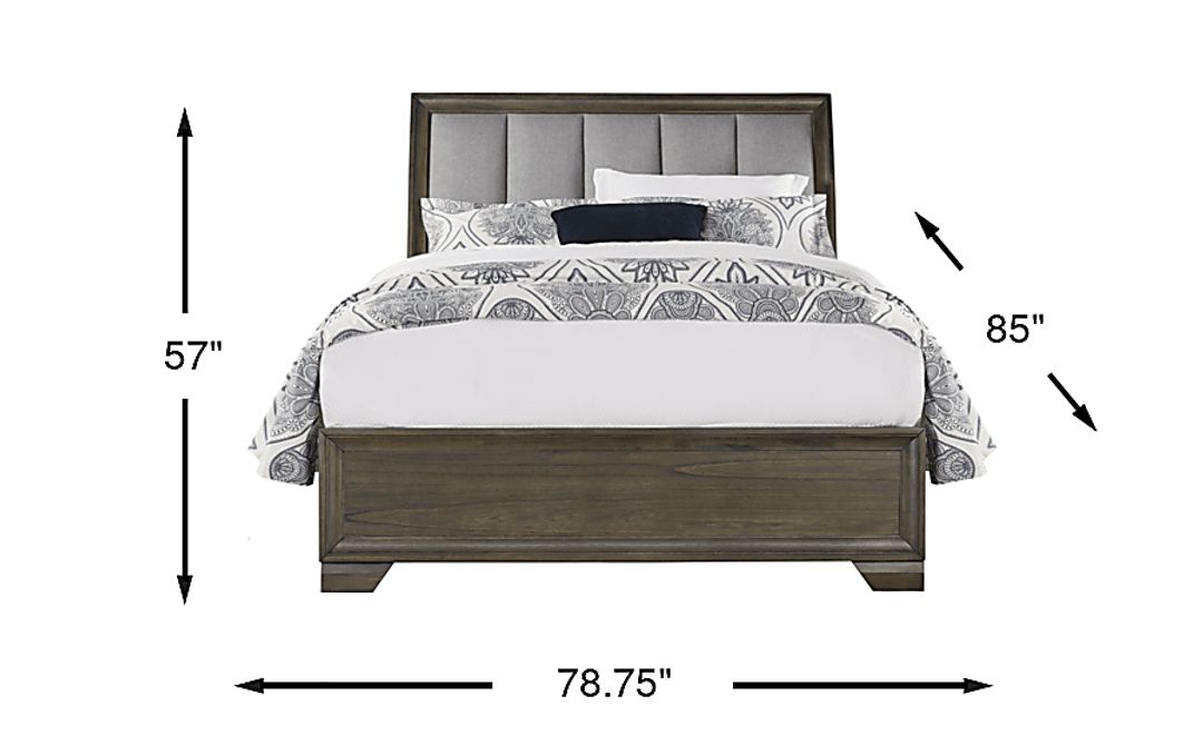 Beckwood Gray 3 Pc King Upholstered Sleigh Bed