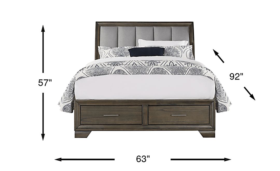 Beckwood Gray 3 Pc Queen Sleigh Bed with Storage
