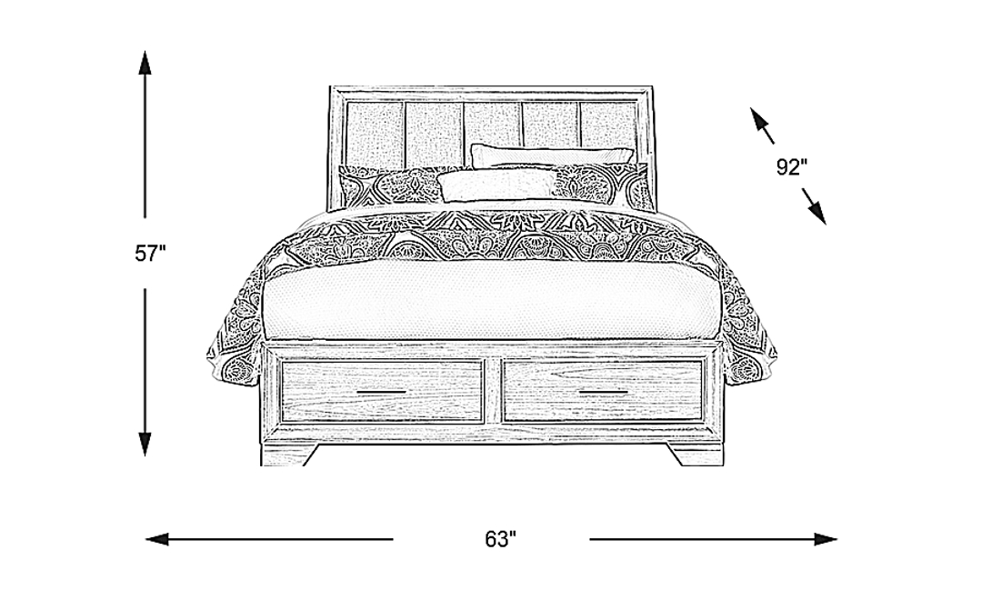 Beckwood Gray 3 Pc Queen Sleigh Bed with Storage