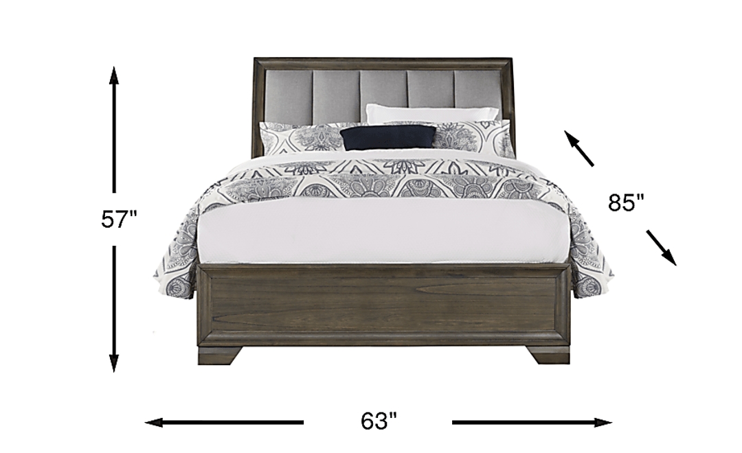 Beckwood Gray 3 Pc Queen Upholstered Sleigh Bed