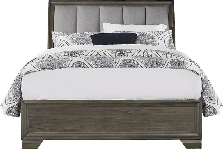 3 pc queen upholstered sleigh bed