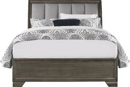 3 pc queen upholstered sleigh bed