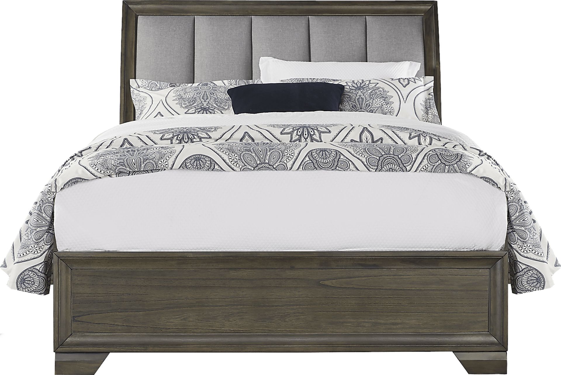 Beckwood Gray 3 Pc Queen Upholstered Sleigh Bed - Image 1