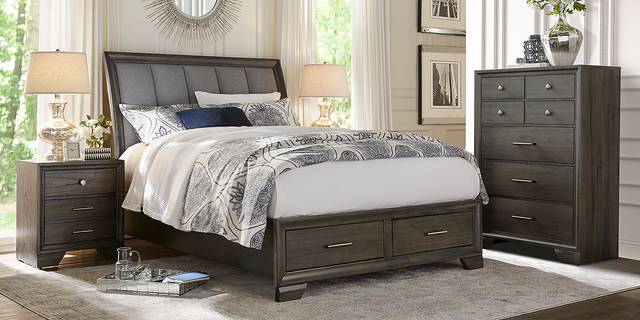 Beckwood Gray 3 Pc Queen Sleigh Bed with Storage - Thumbnail - Image 2