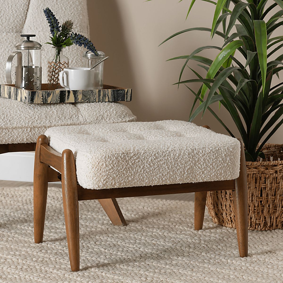 Becraft Brown Polyester Fabric Ottoman | Rooms to Go