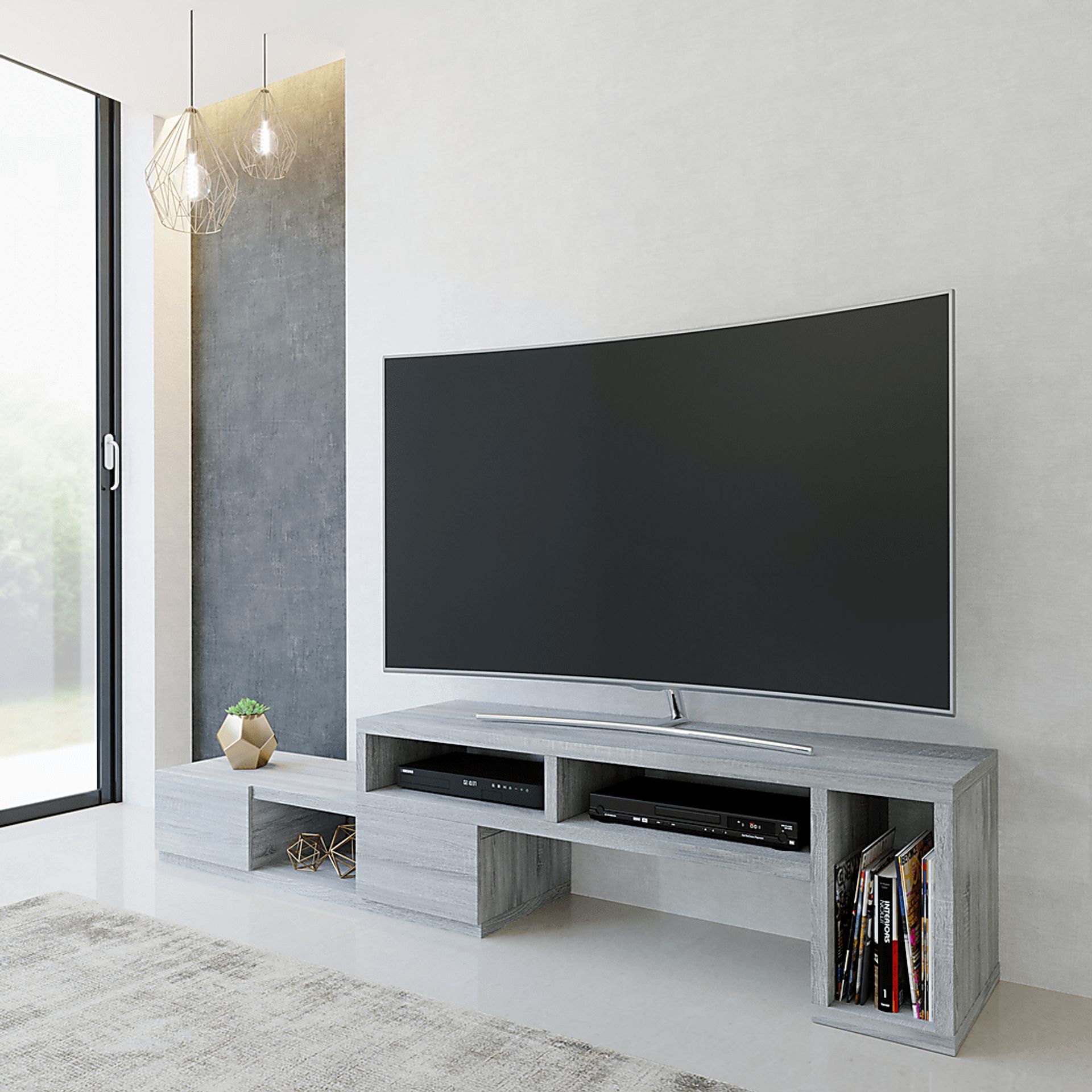 Beddiac Gray Adjustable 82 in. Console - Image 14