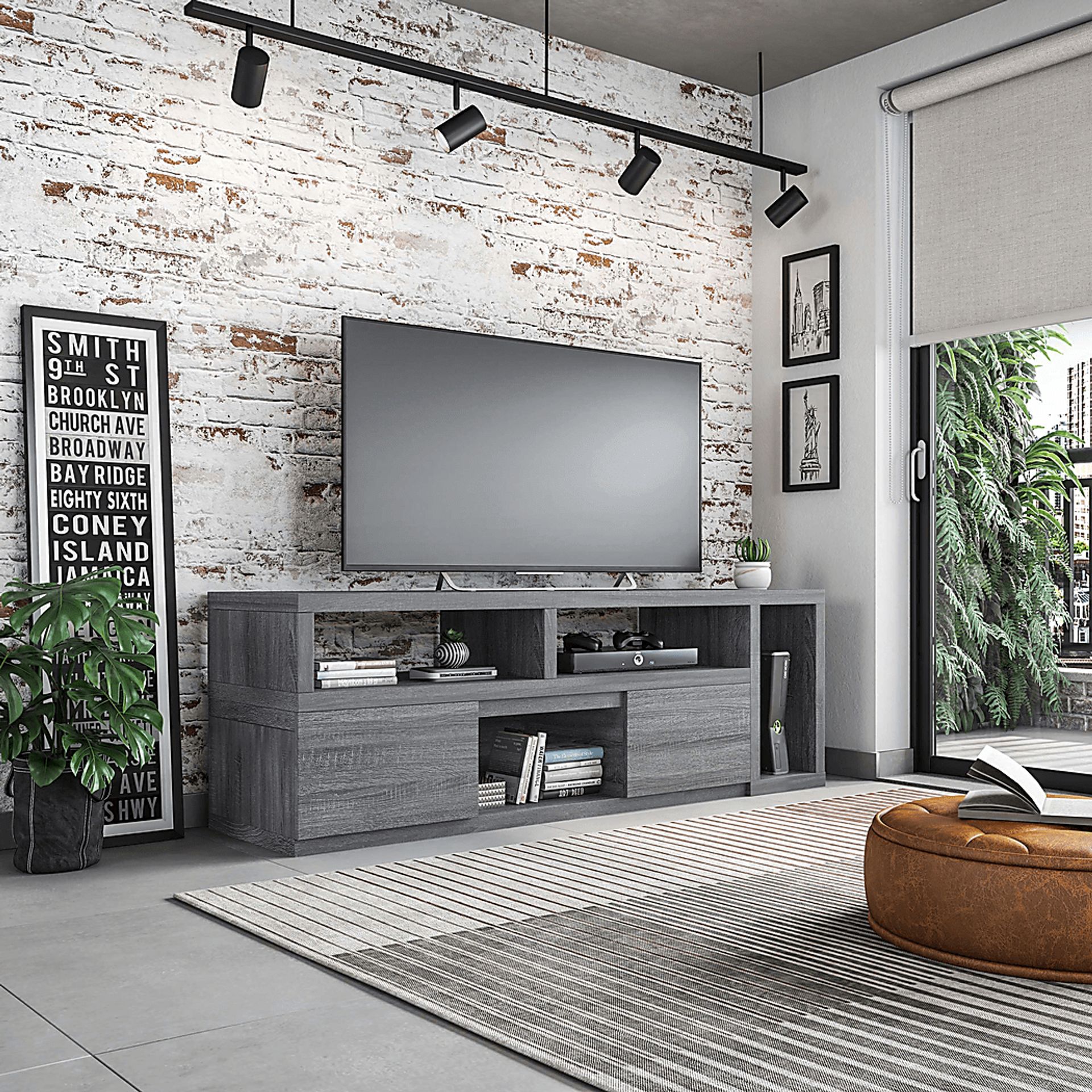 Beddiac Gray Adjustable 82 in. Console - Image 2