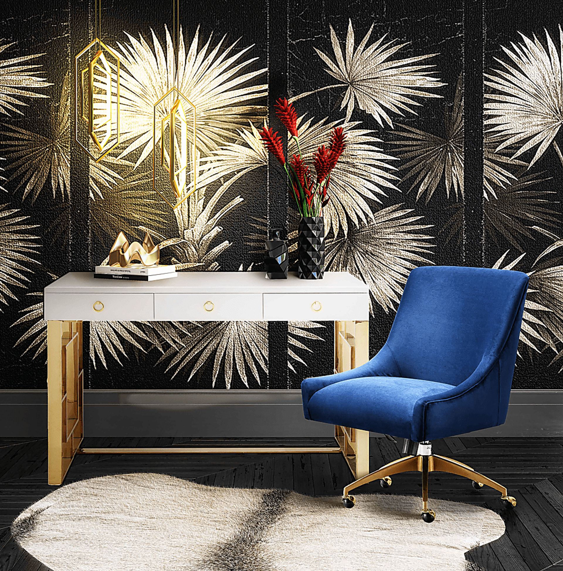 Bedera Navy Desk Chair - Image 6