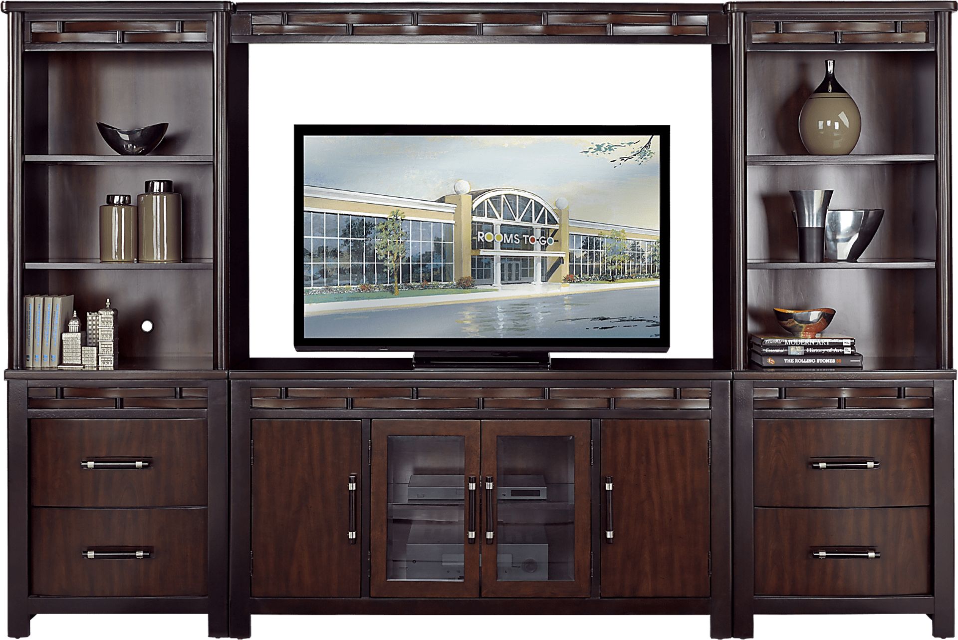 Bedford Heights Cherry 4 Pc Wall Unit - Image 1
