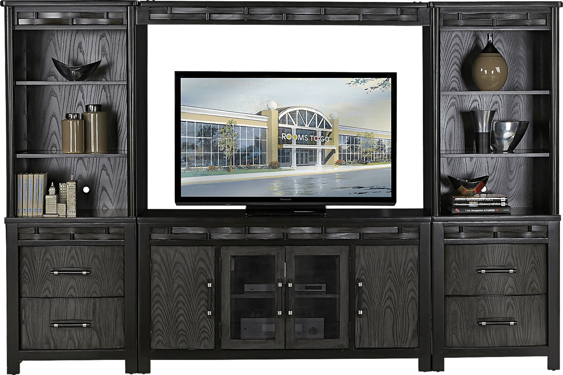 Bedford Heights Gray 4 Pc Wall Unit - Image 1