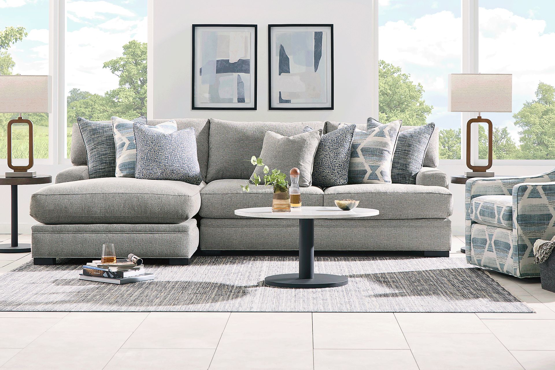 Bedford Park Gray 2 Pc Sectional with Chaise - Image 1