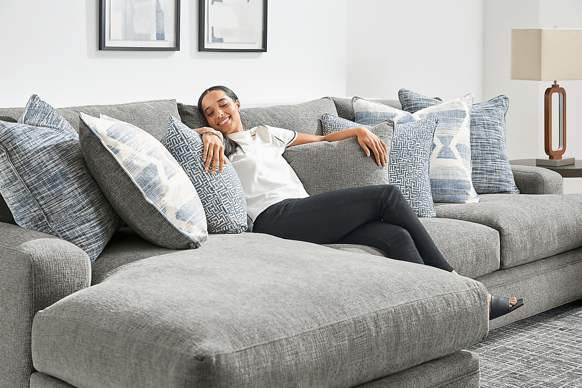 Bedford Park Gray 2 Pc Sectional with Chaise - Image 1