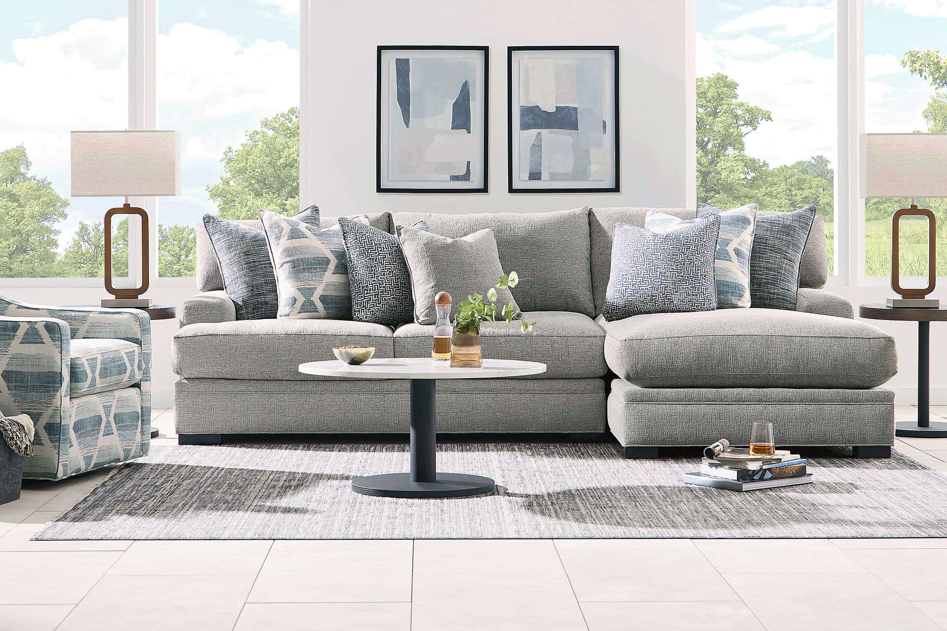 Bedford Park Gray 2 Pc Sectional with Chaise - Image 1