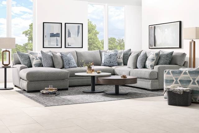 Bedford Park Gray 3 Pc Sectional with Chaise - Thumbnail - Image 1