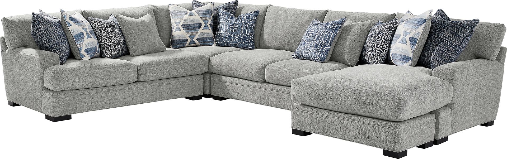 Bedford Park Gray 3 Pc Sectional with Chaise - Image 1