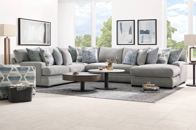 Bedford Park Gray 6 Pc Sectional Living Room - Thumbnail - Image 1