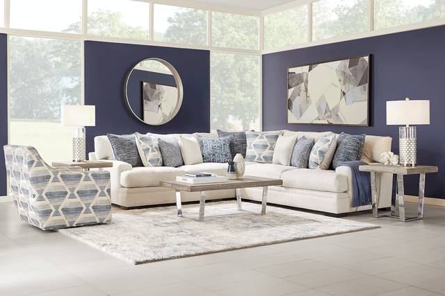 Bedford Park Ivory 6 Pc Sectional Living Room - Thumbnail - Image 1