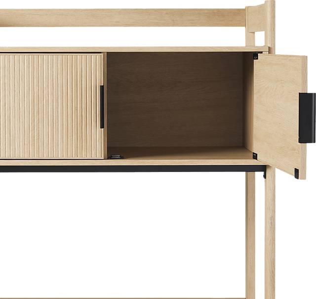 Bedfordshire Oak Desk With Hutch - Thumbnail - Image 5