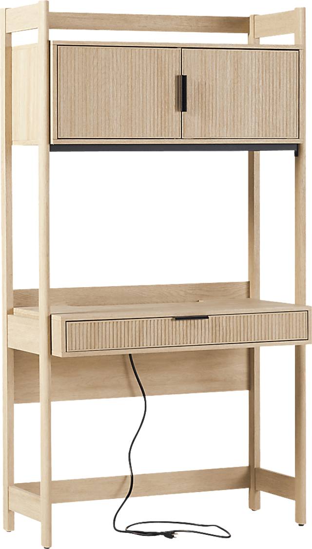 Bedfordshire Oak Desk With Hutch - Thumbnail - Image 1