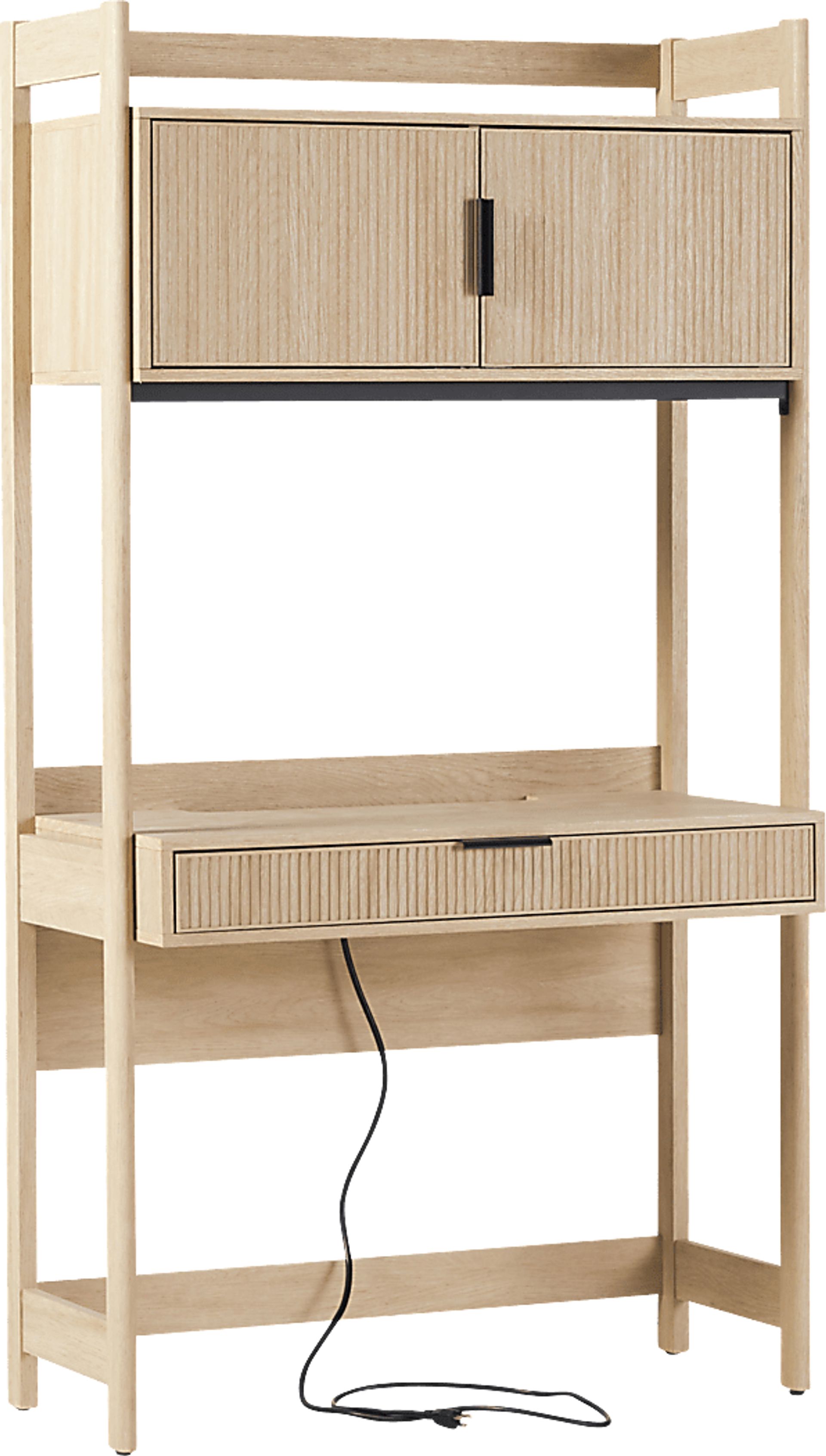 Bedfordshire Oak Desk With Hutch - Image 1