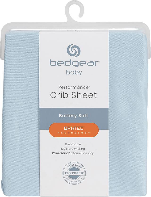 Bedgear Dri-Tec Baby Blue Crib Bed Sheet - Thumbnail - Image 1