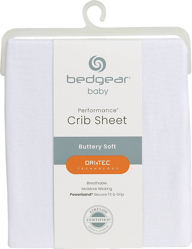 Bedgear Dri-Tec Bright White Crib Bed Sheet - Thumbnail - Image 1