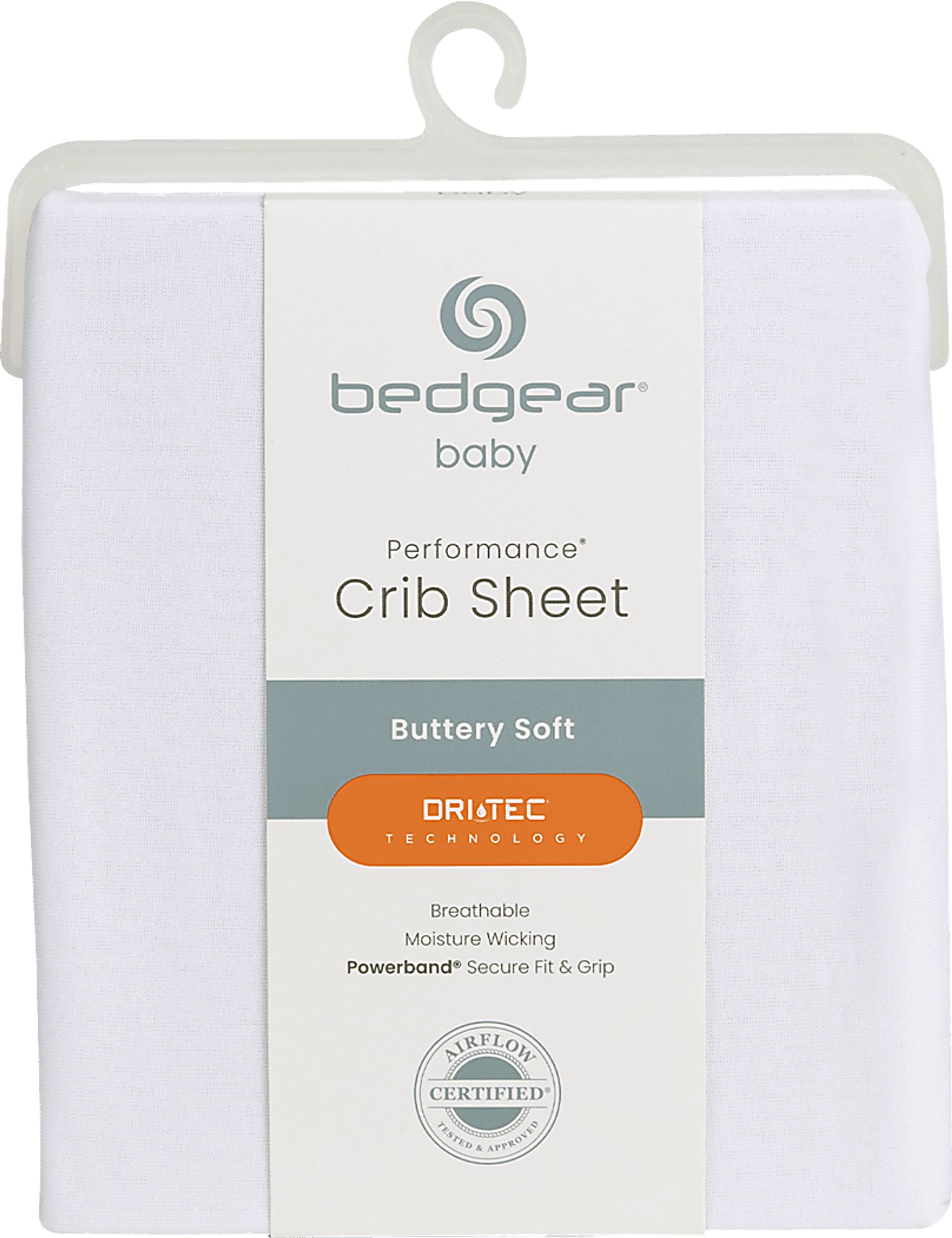 Bedgear Dri-Tec Bright White Crib Bed Sheet - Image 1