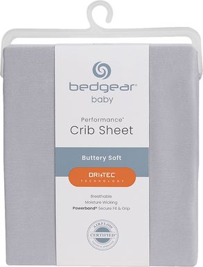 Bedgear Dri-Tec Light Gray Crib Bed Sheet