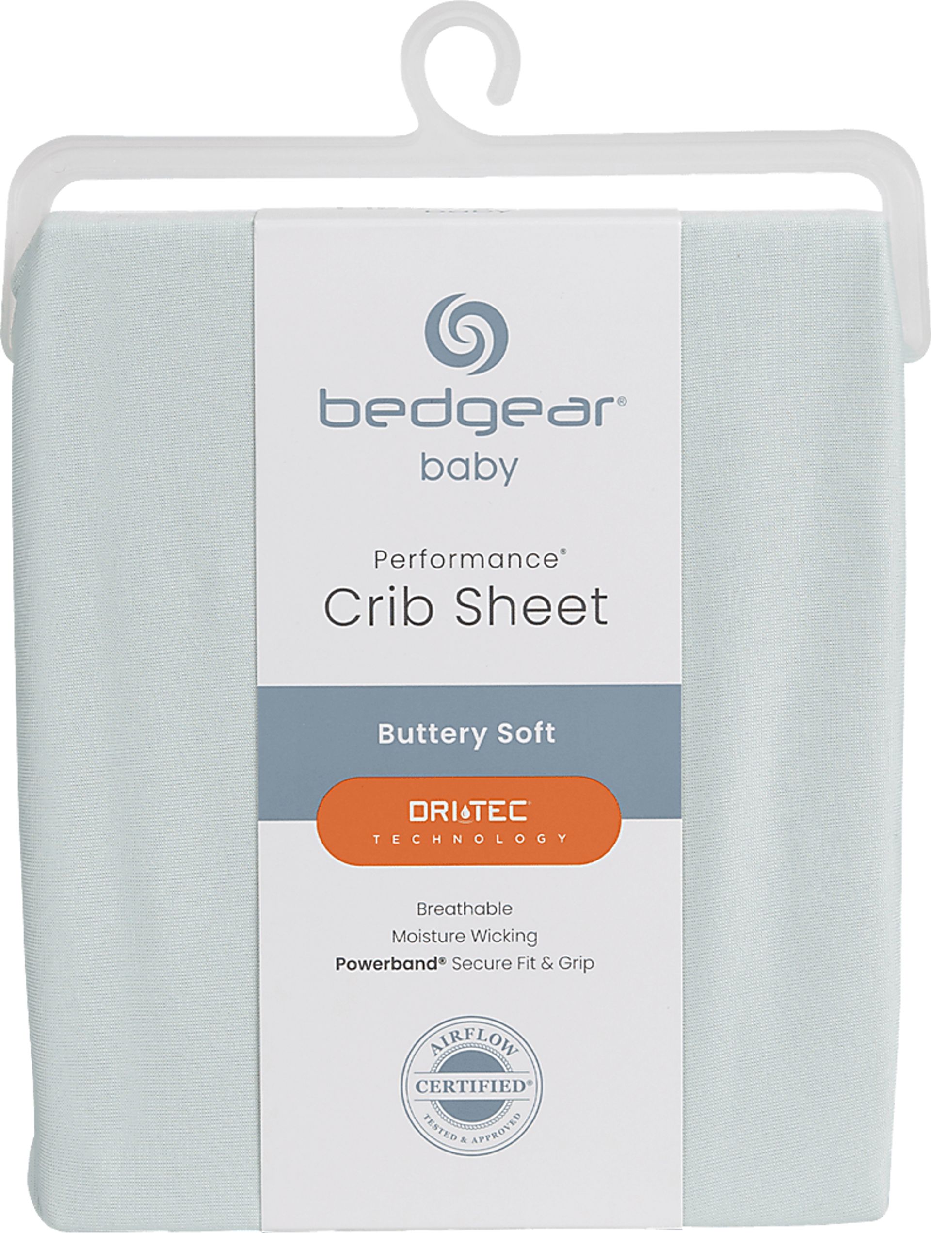 Bedgear Dri-Tec Light Green Crib Bed Sheet - Image 1