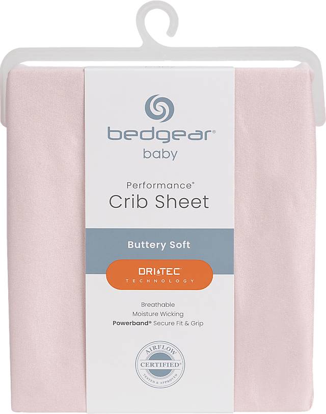 Bedgear Dri-Tec Light Pink Crib Bed Sheet - Thumbnail - Image 1