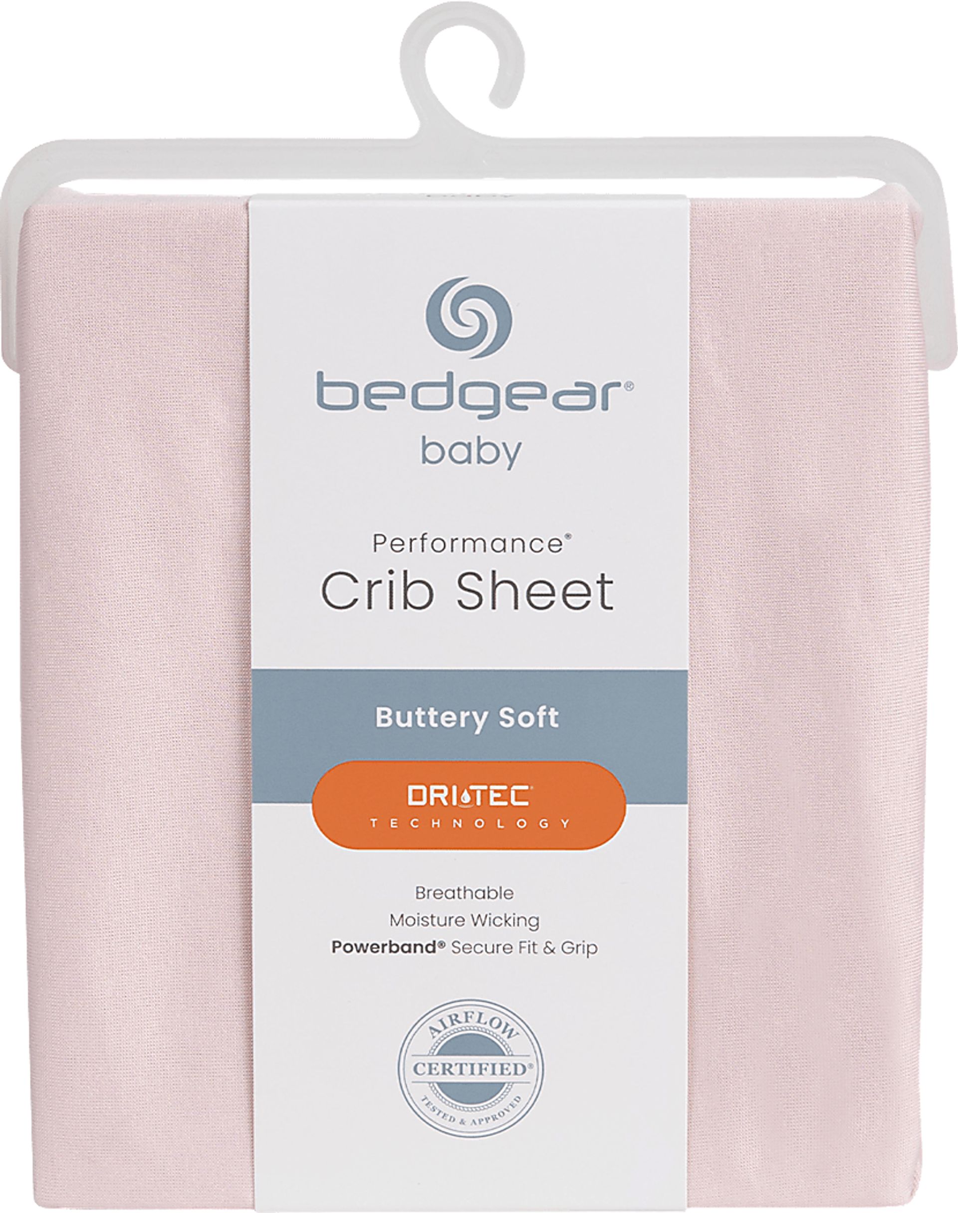 Bedgear Dri-Tec Light Pink Crib Bed Sheet - Image 1