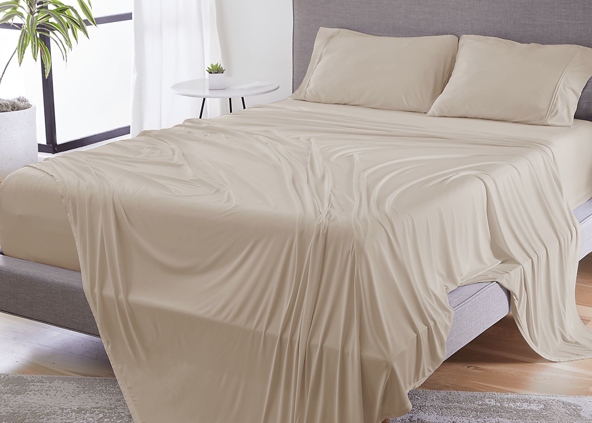 Bedgear Dri-Tec Medium Beige 5 Pc Split King/Split California King Bed Sheet Set - Image 2