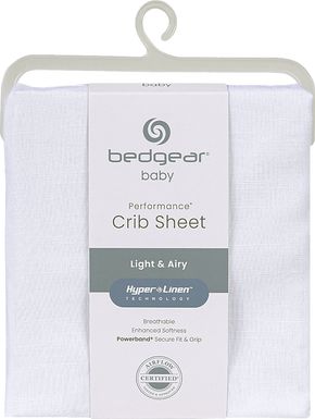 Bedgear Hyper-Linen Bright White Crib Bed Sheet