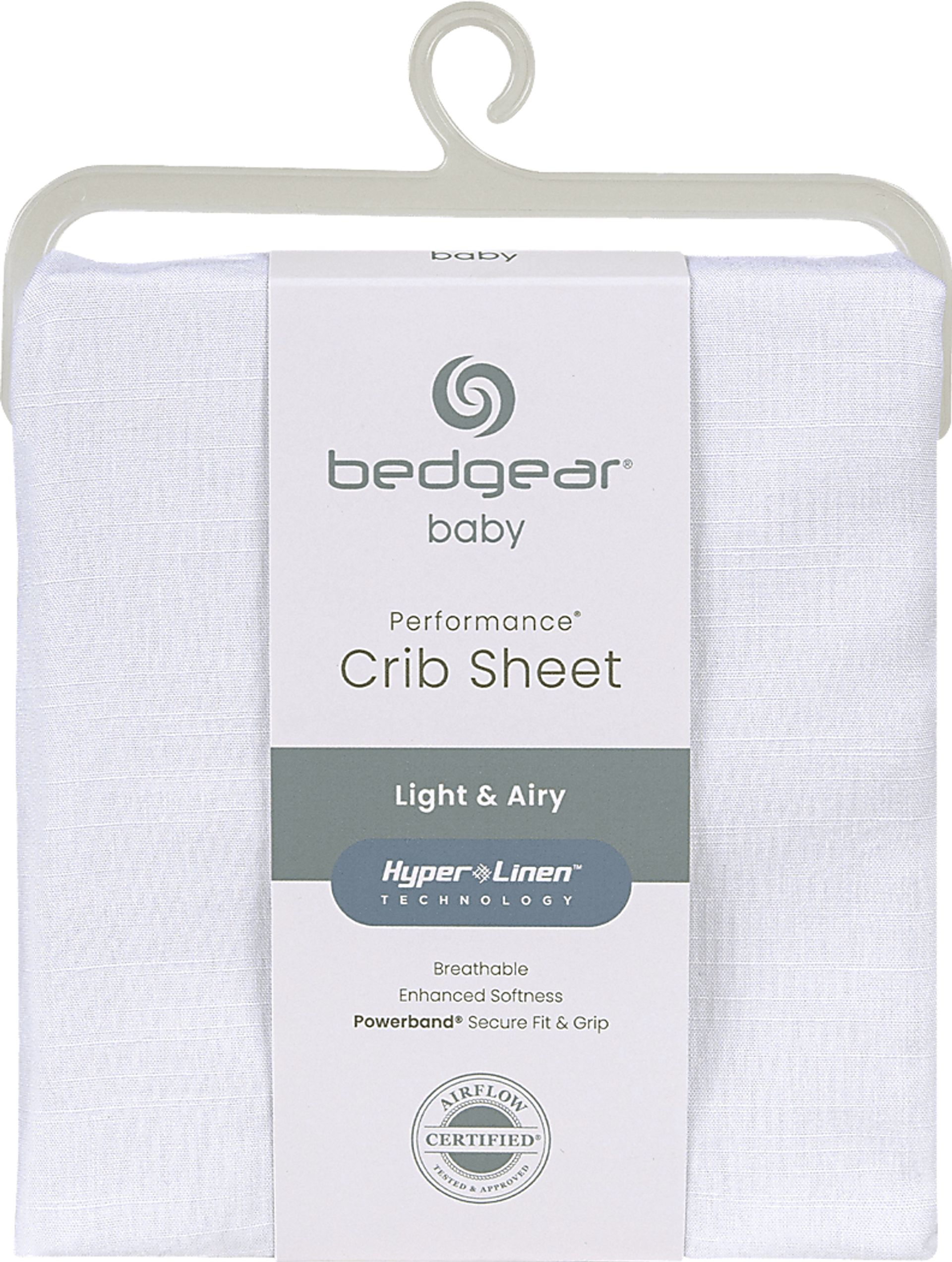 Bedgear Hyper-Linen Bright White Crib Bed Sheet - Image 1