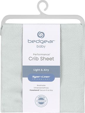 Bedgear Hyper-Linen Light Green Crib Bed Sheet