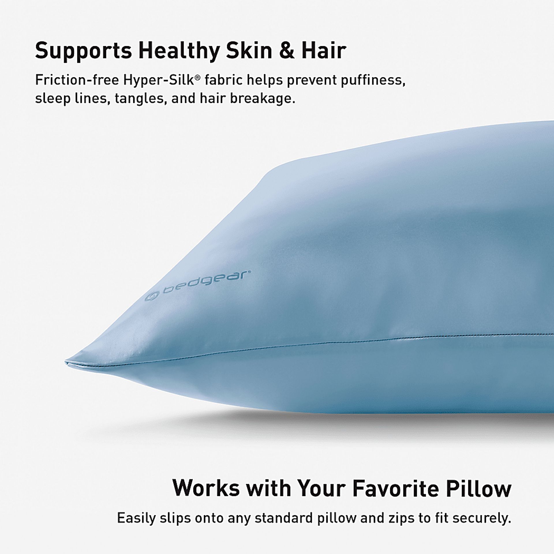 Bedgear Hyper-Silk Performance Misty Blue King Pillowcase - Image 6