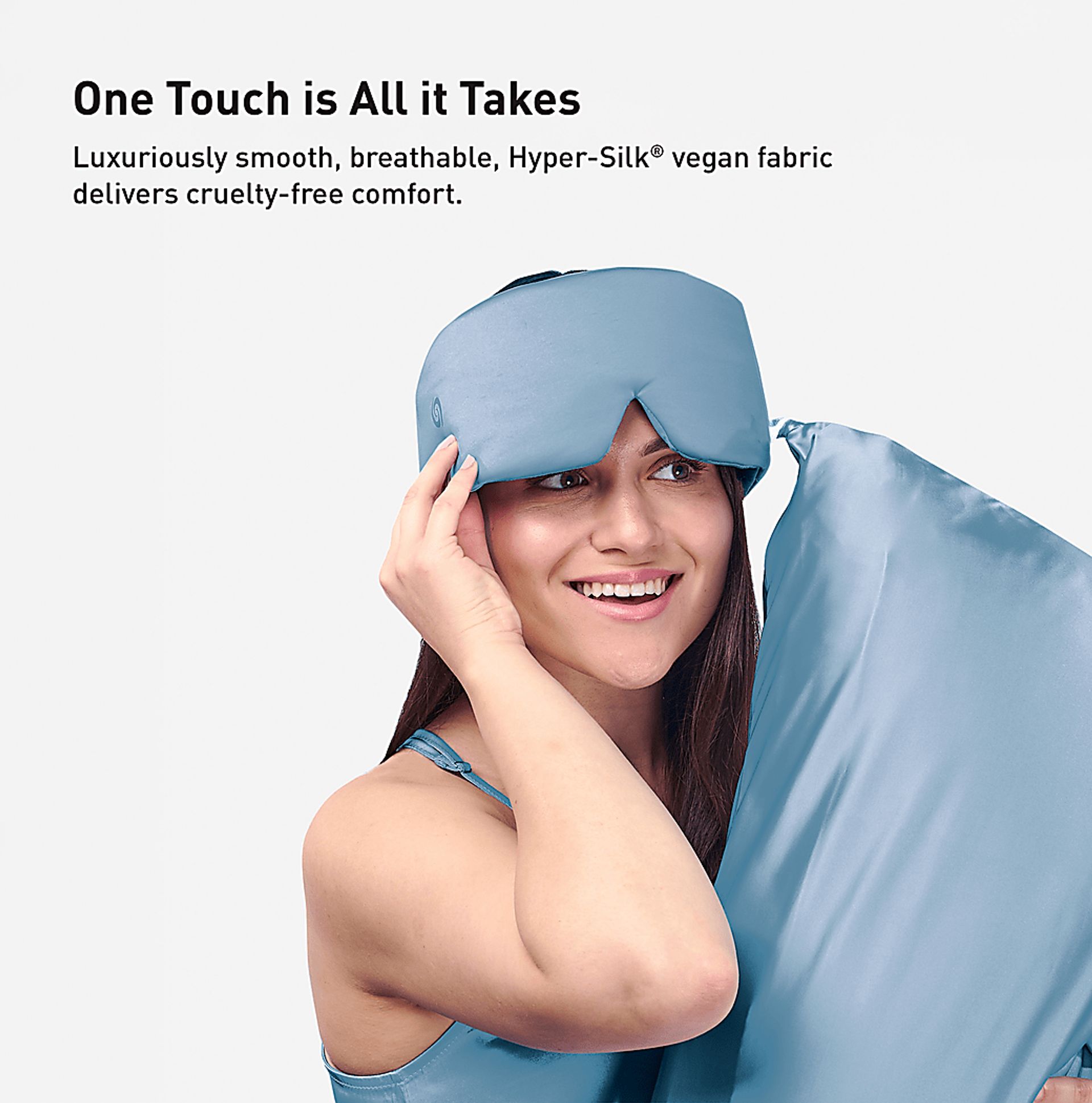 Bedgear Hyper-Silk Performance Misty Blue Sleep Mask - Image 5