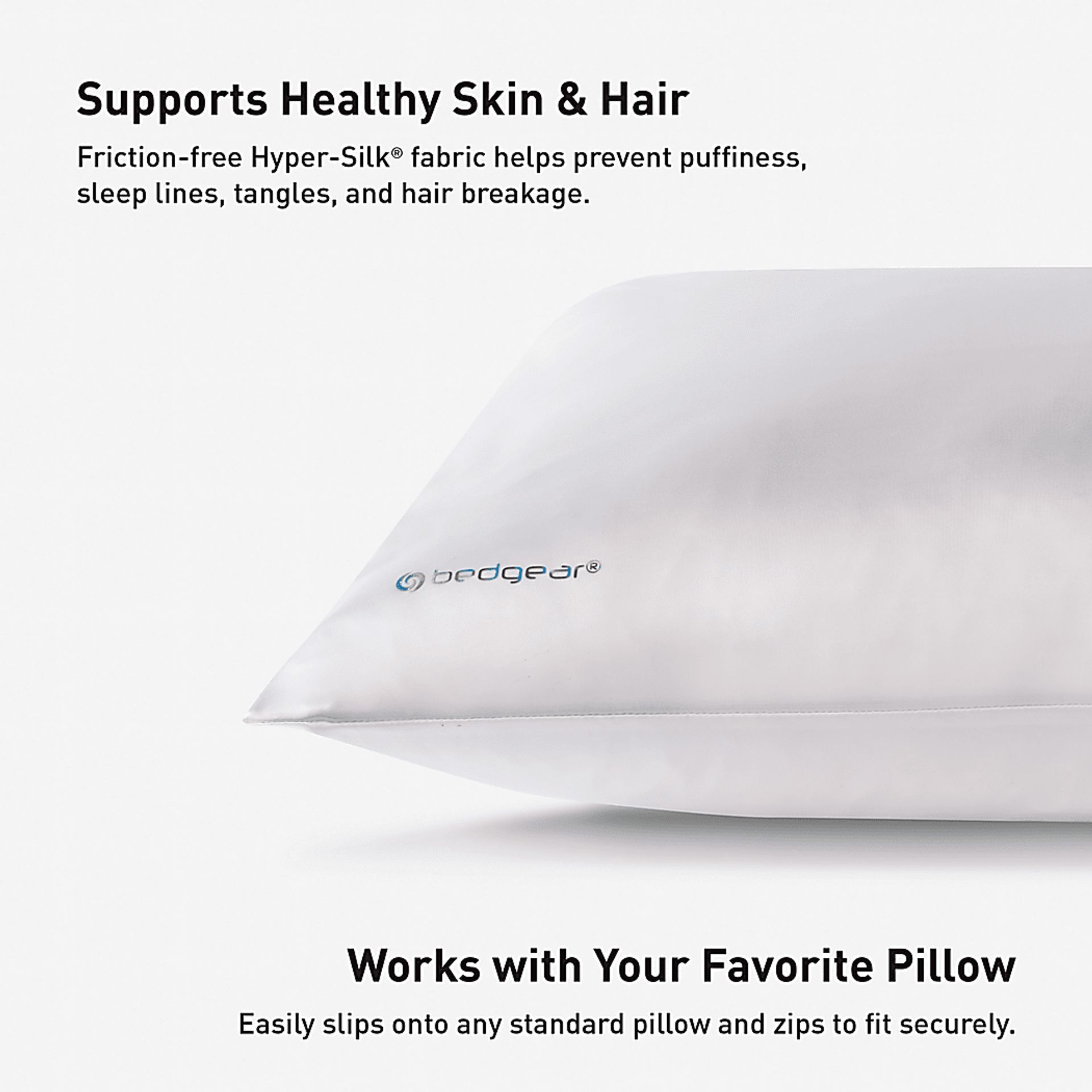 Bedgear Hyper-Silk Performance White Queen Pillowcase - Image 7