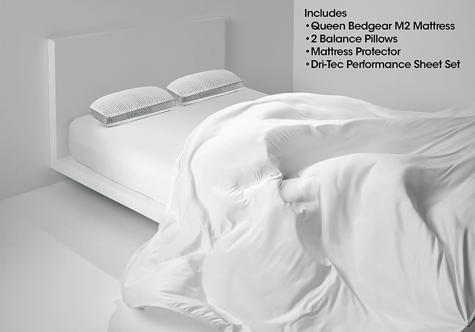 Bedgear M2 Firm 5 Pc Queen Mattress and Accessories Package - Image 1