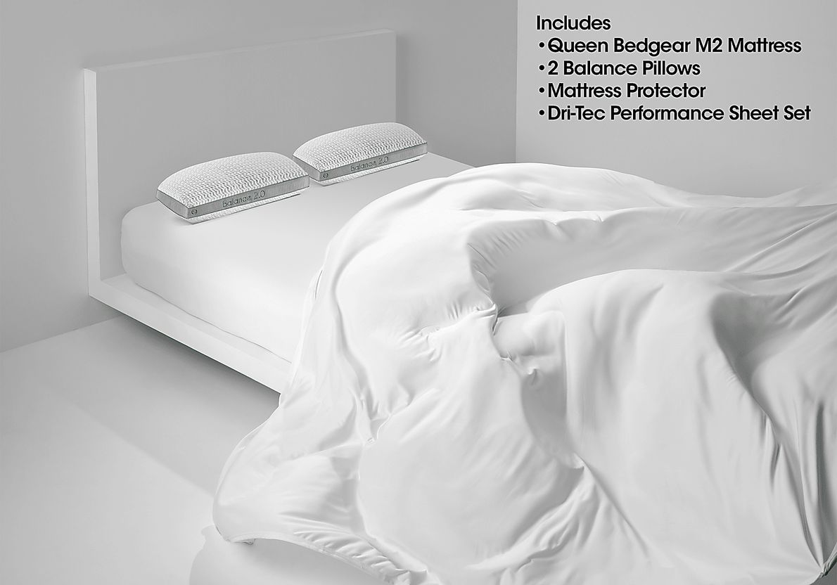 Bedgear M2 Plush 5 Pc Queen Mattress & Accessories Package - Rooms